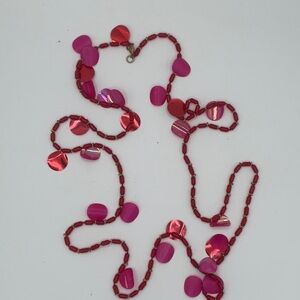 Vibrant Pink and Red Beaded Necklace